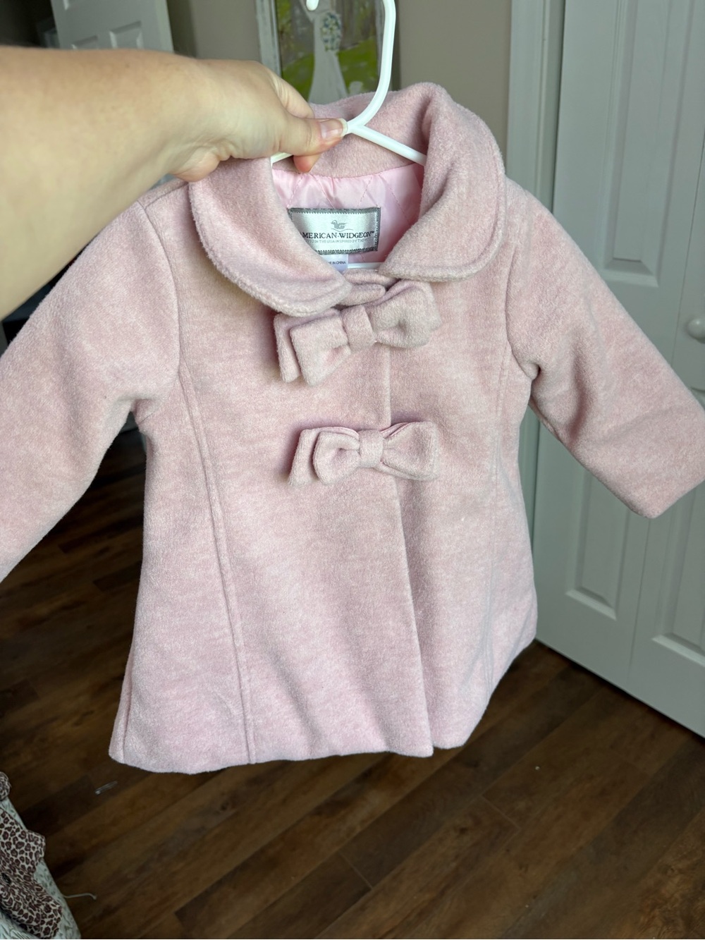 American Widgeon Girls Pink Bow Coat Size 2 Toddler Coat